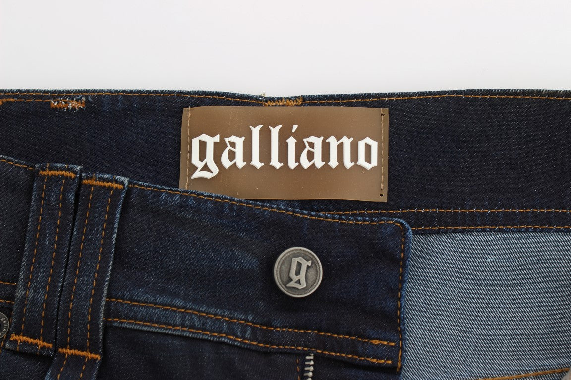 Jean boyfriend en coton mélangé bleu lavé de John Galliano