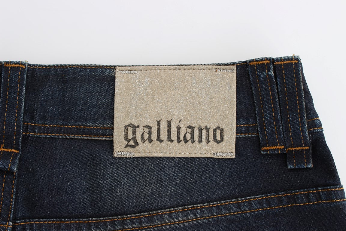 Jean boyfriend en coton mélangé bleu lavé de John Galliano