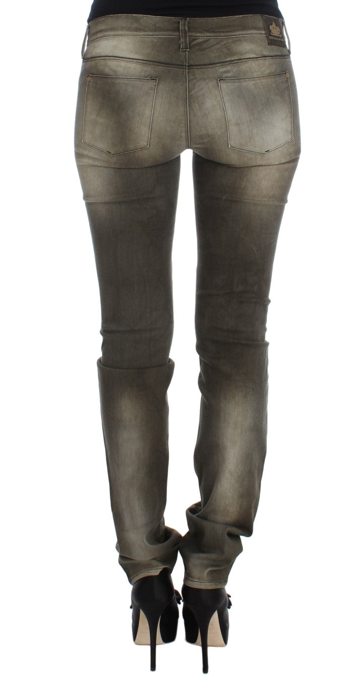Jean slim en coton mélangé, gris lavé, Ermanno Scervino