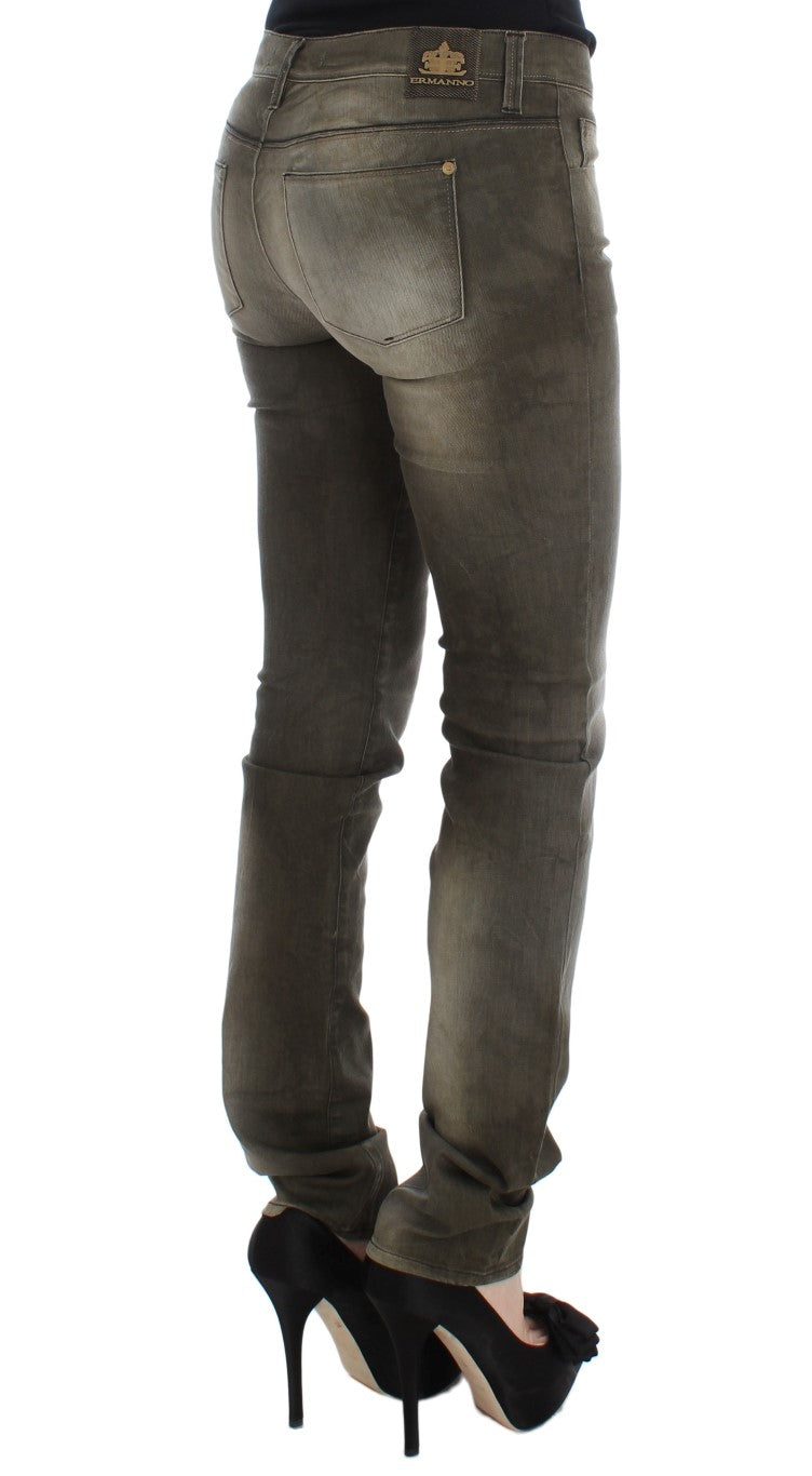 Jean slim en coton mélangé, gris lavé, Ermanno Scervino