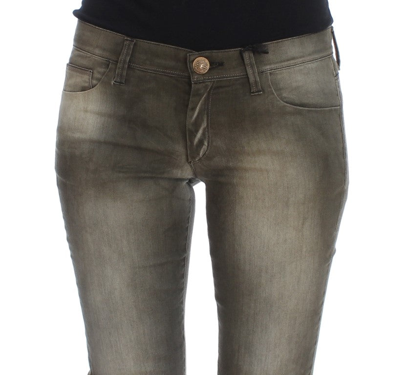 Jean slim en coton mélangé, gris lavé, Ermanno Scervino