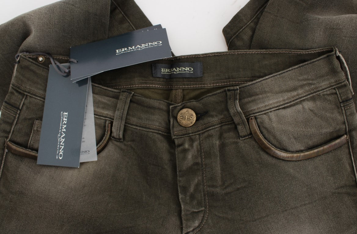 Jean slim en coton mélangé, gris lavé, Ermanno Scervino
