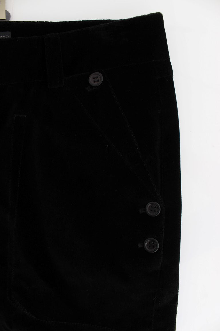 Pantalon droit en coton velours noir Ermanno Scervino