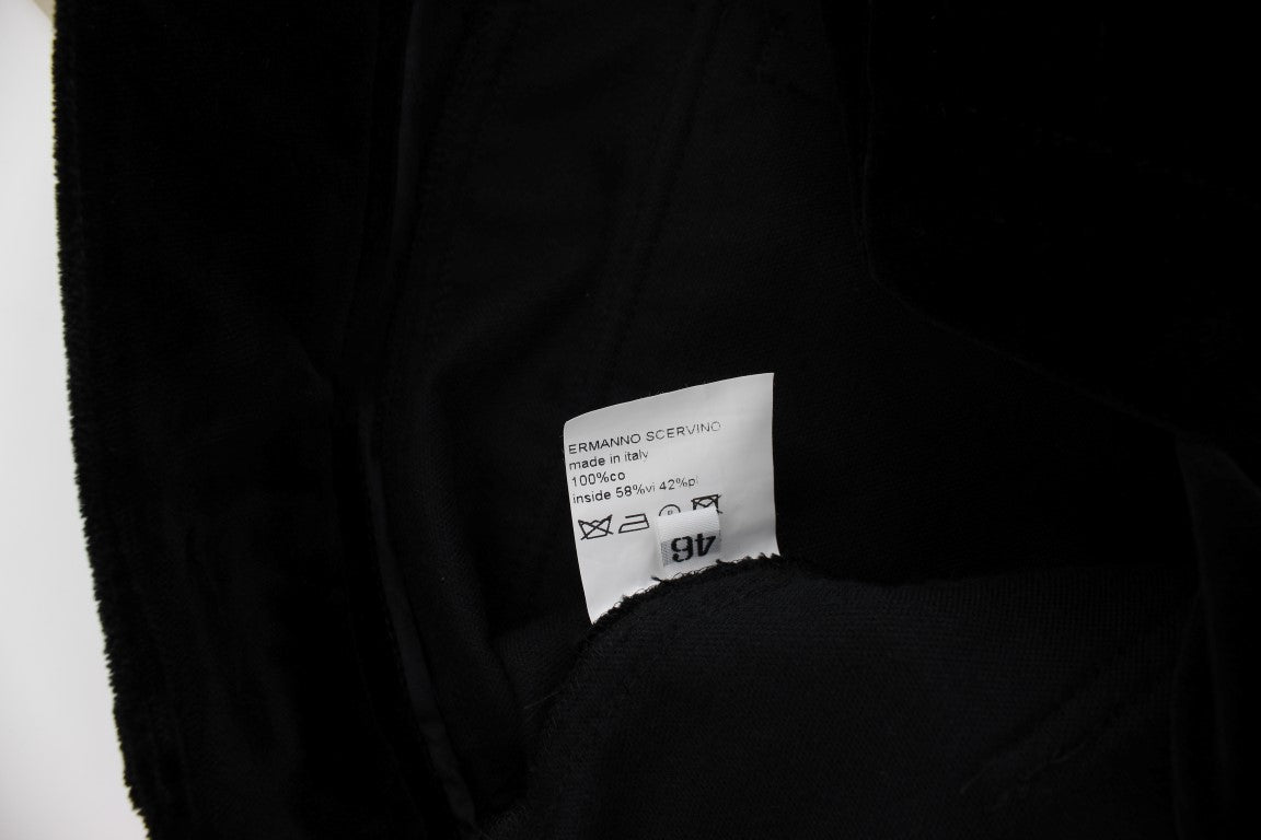 Pantalon droit en coton velours noir Ermanno Scervino