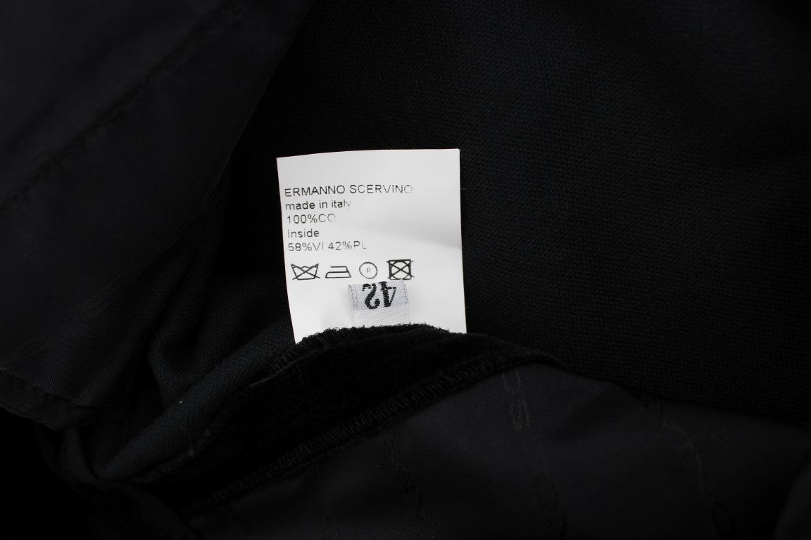 Pantalon droit en coton velours noir Ermanno Scervino