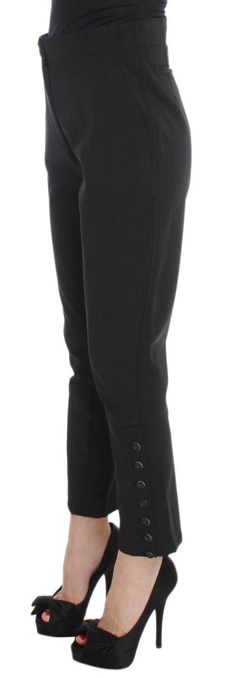 Pantalon capri court en coton mélangé noir d'Ermanno Scervino