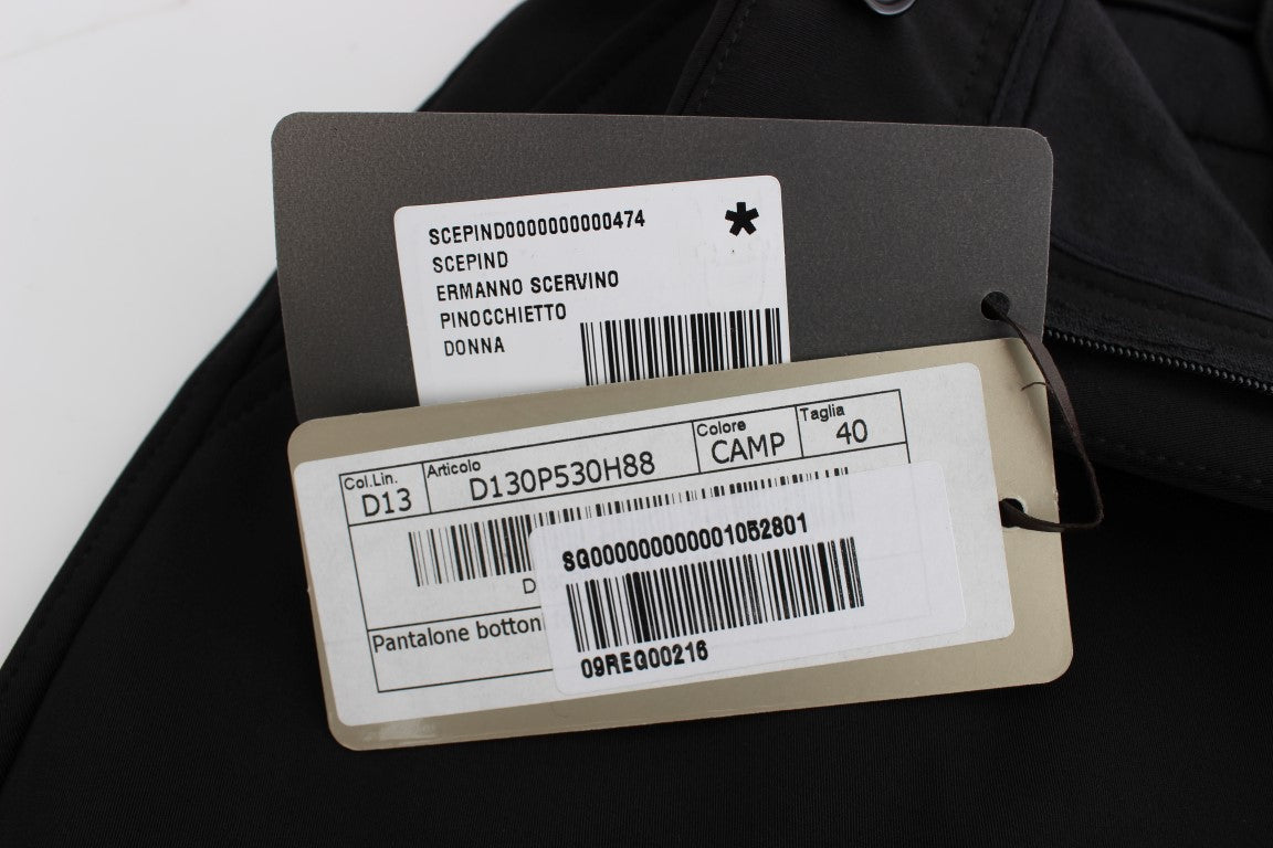 Pantalon capri court en coton mélangé noir d'Ermanno Scervino