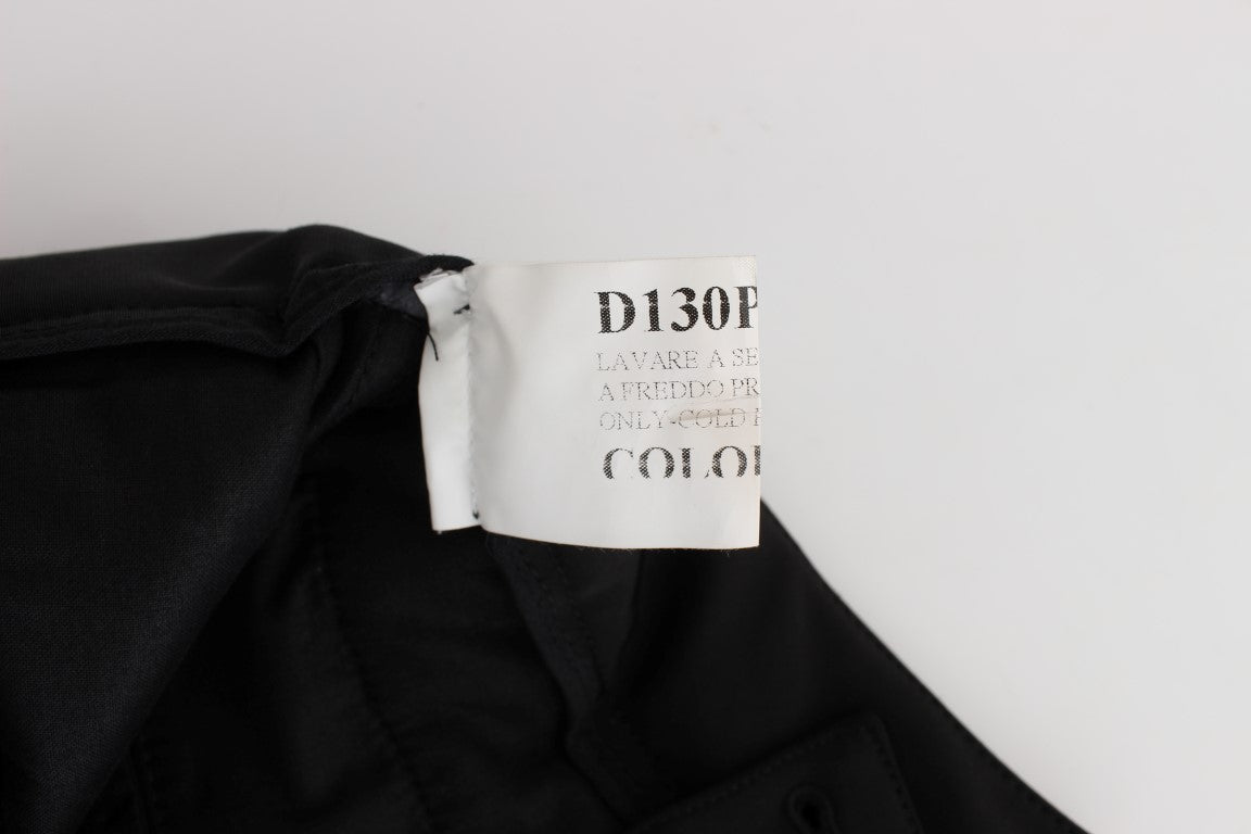 Pantalon capri court en coton mélangé noir d'Ermanno Scervino