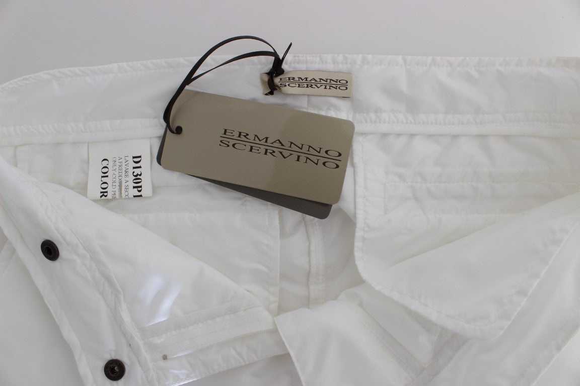 Pantalon cargo slim fit rembourré en nylon blanc Ermanno Scervino