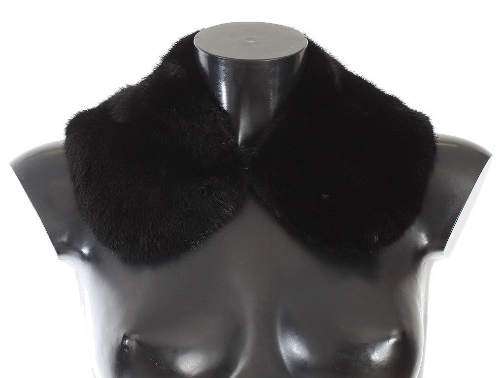 Écharpe à col en fourrure de vison noire Dolce & Gabbana