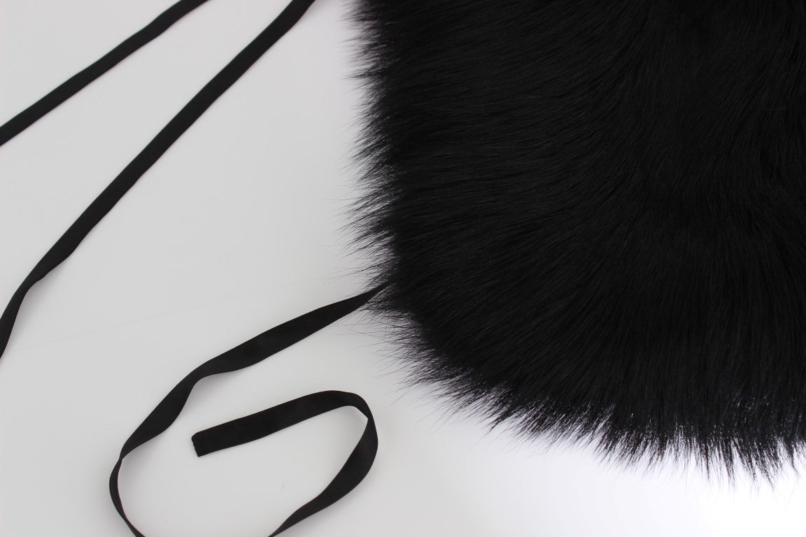 Écharpe à col et épaules en fourrure de renard noir Dolce & Gabbana