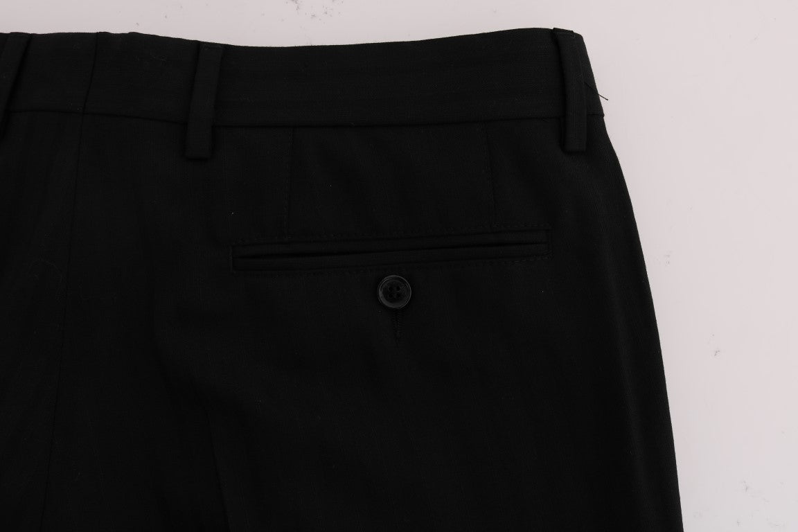Pantalon en laine extensible rayé noir de Dolce & Gabbana