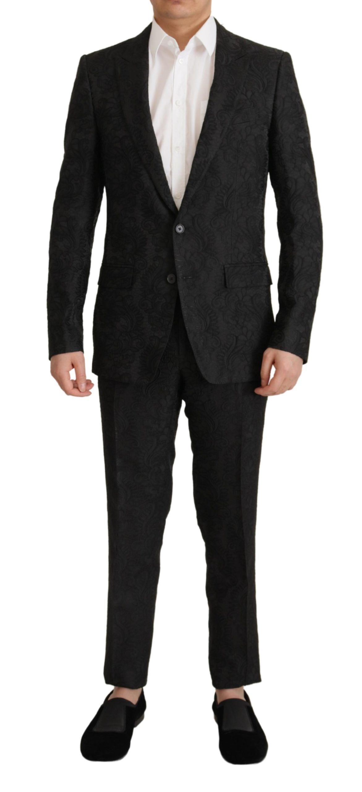 Costume formel 2 pièces MARTINI en brocart noir de Dolce & Gabbana