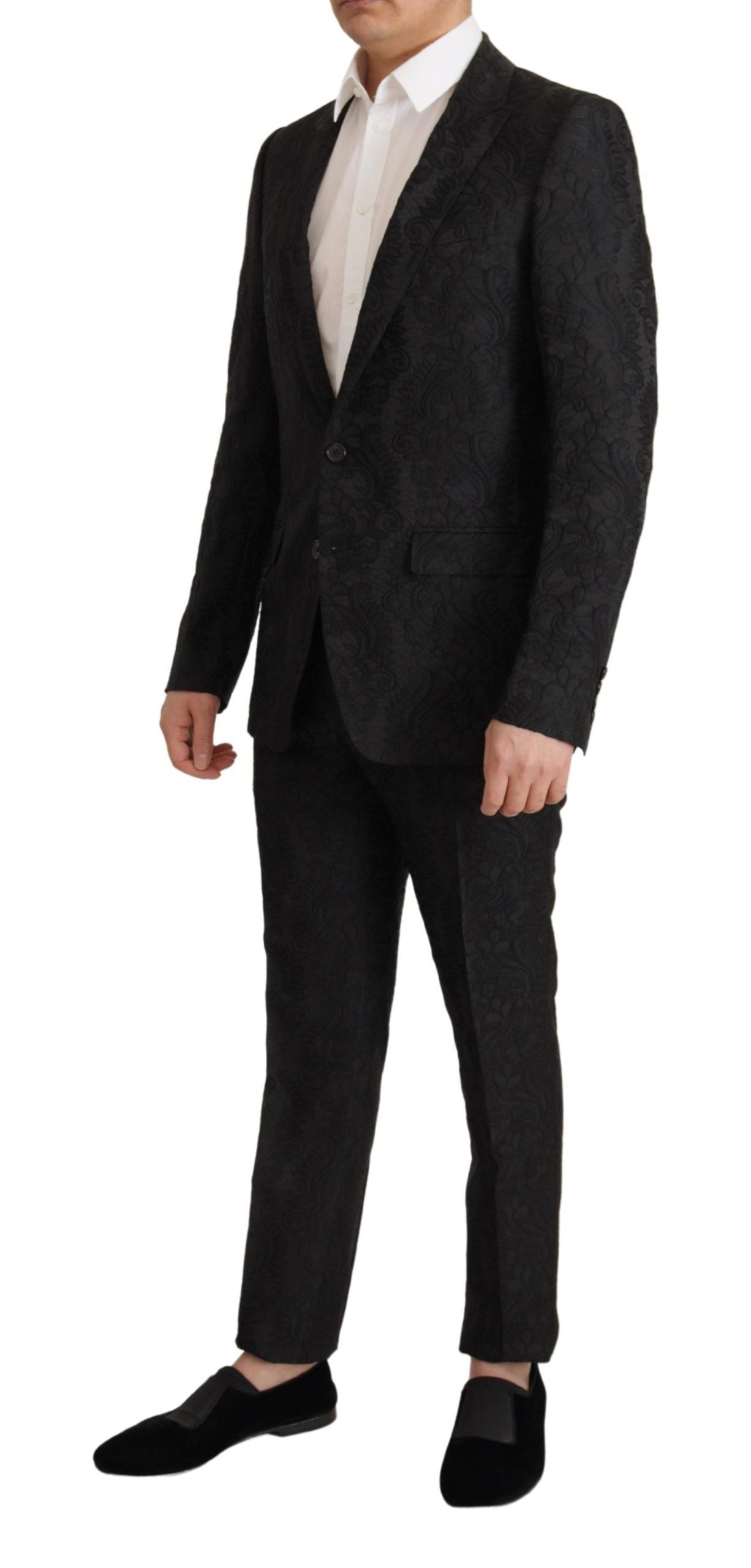 Costume formel 2 pièces MARTINI en brocart noir de Dolce & Gabbana