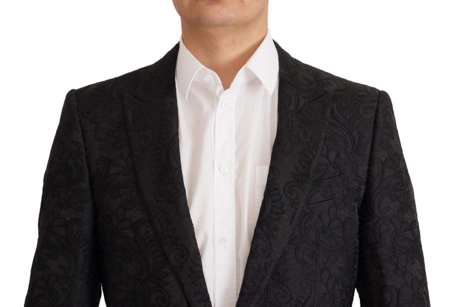 Costume formel 2 pièces MARTINI en brocart noir de Dolce & Gabbana