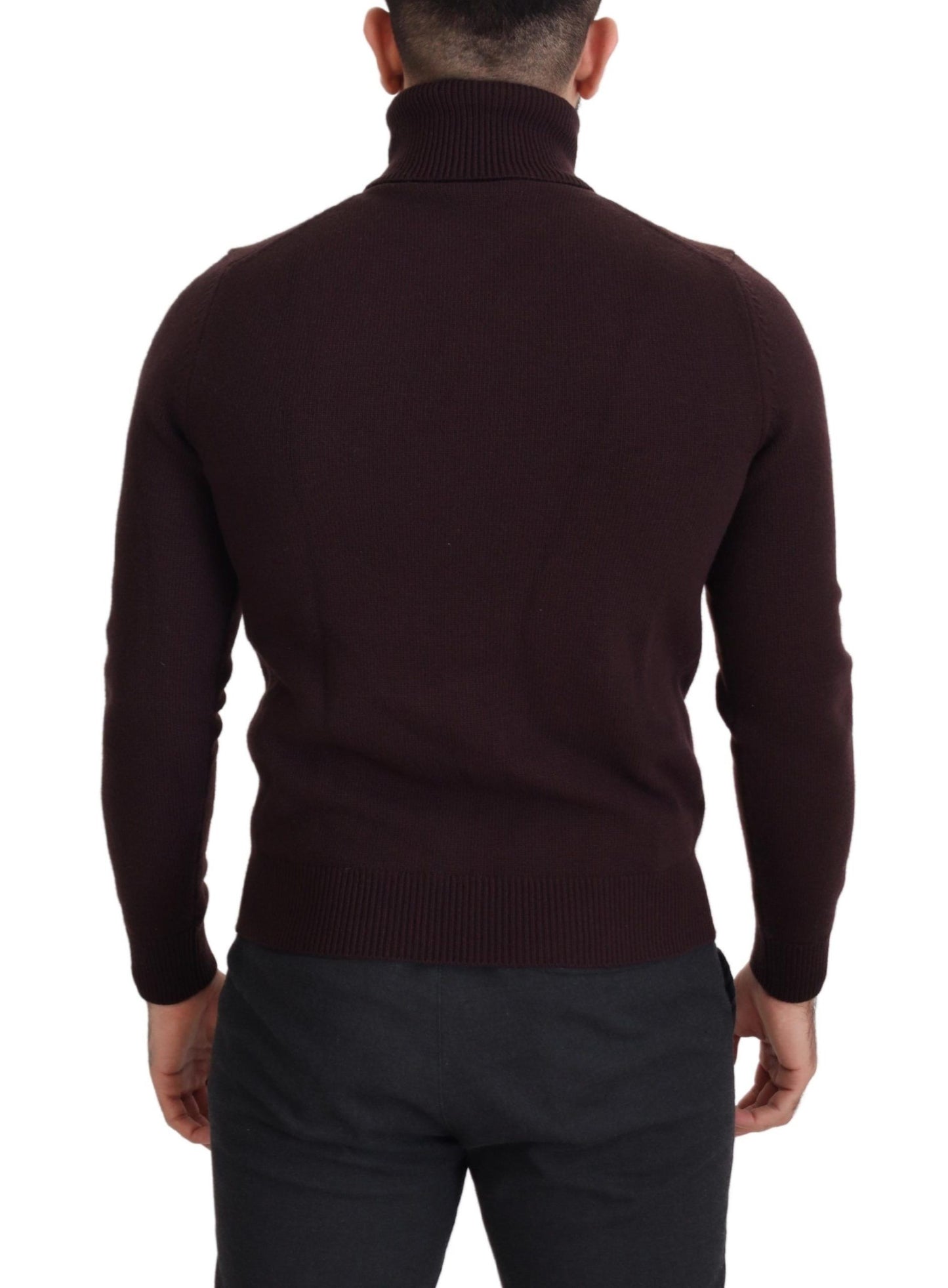 Pull en laine à col montant brun de Dolce & Gabbana