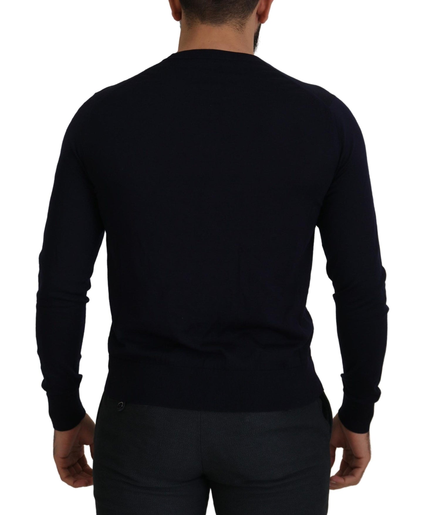 Cardigan en laine bleu STAFF de Dolce & Gabbana