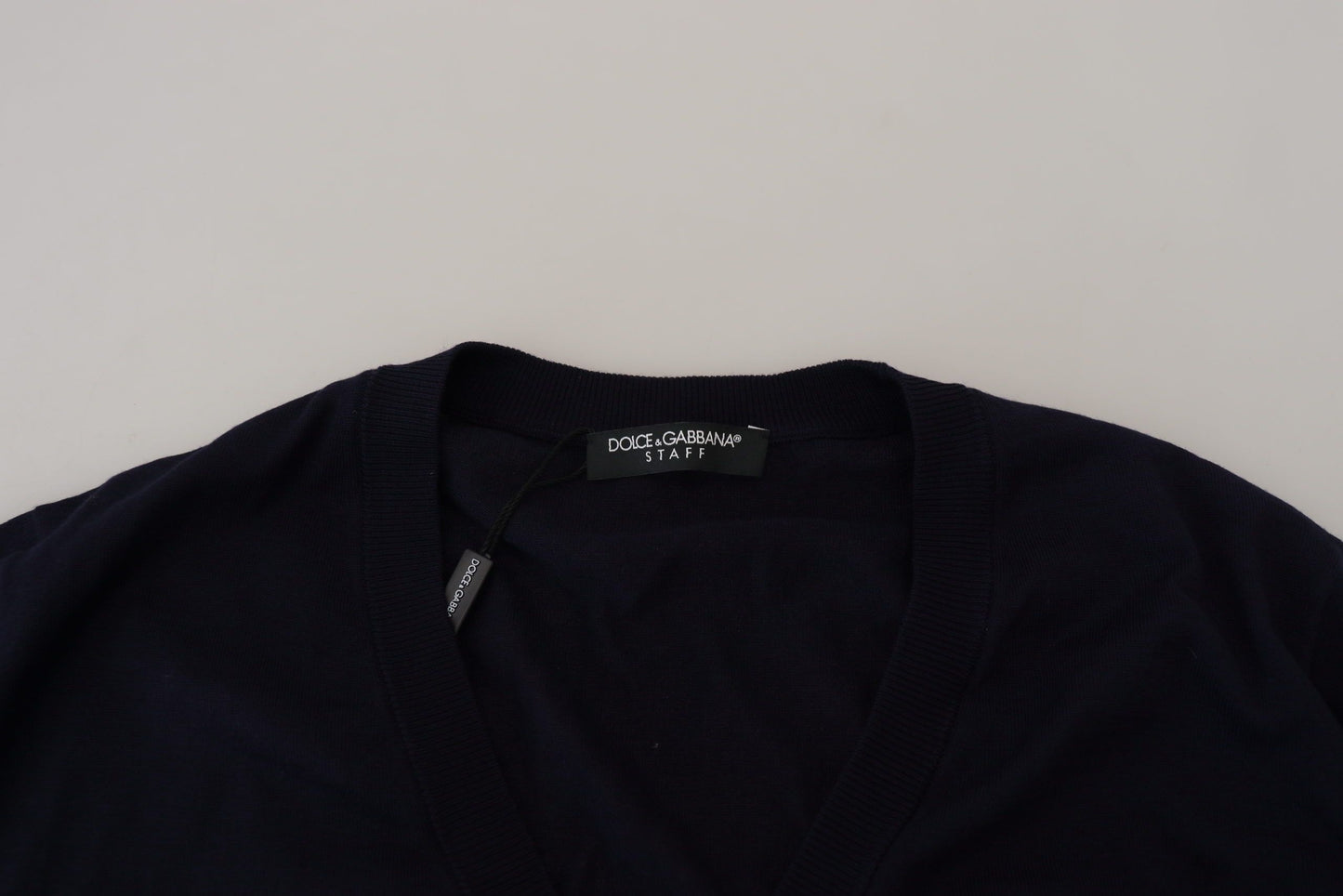 Cardigan en laine bleu STAFF de Dolce & Gabbana