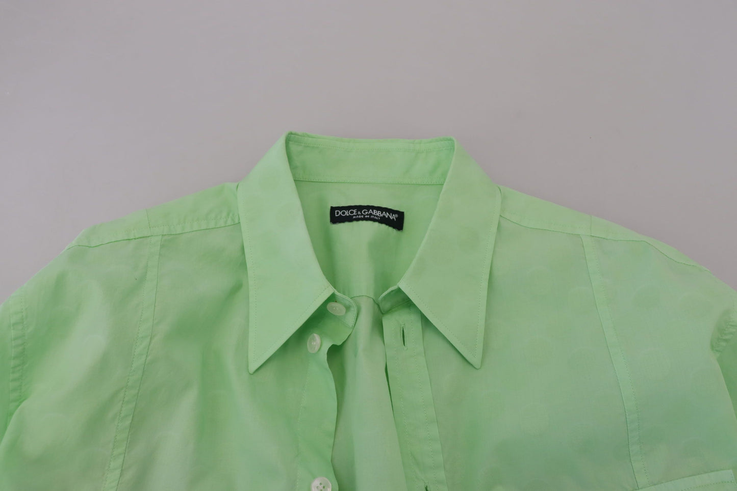 Chemise à manches longues et boutons en vert menthe de Dolce & Gabbana