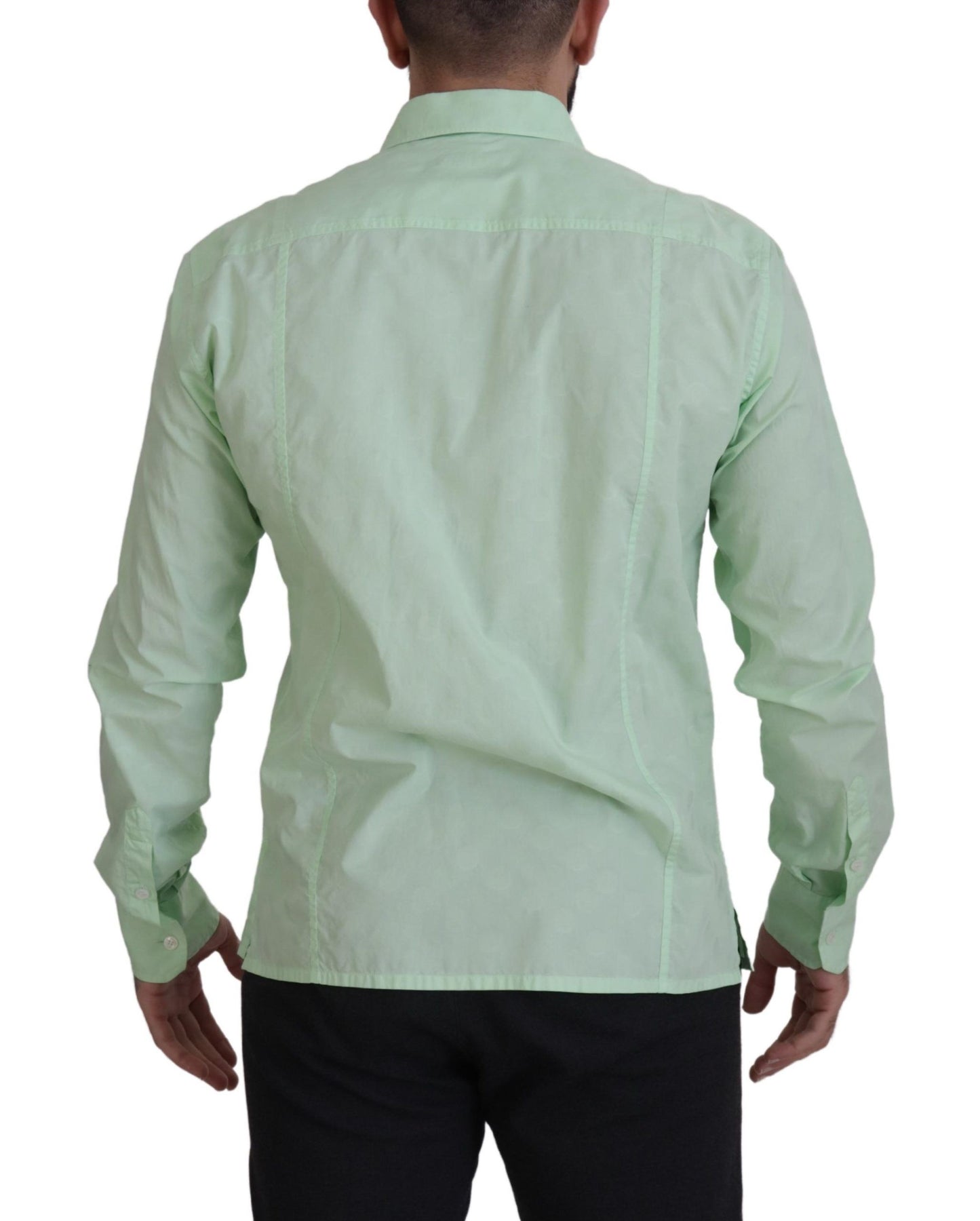Chemise à manches longues et boutons en vert menthe de Dolce & Gabbana