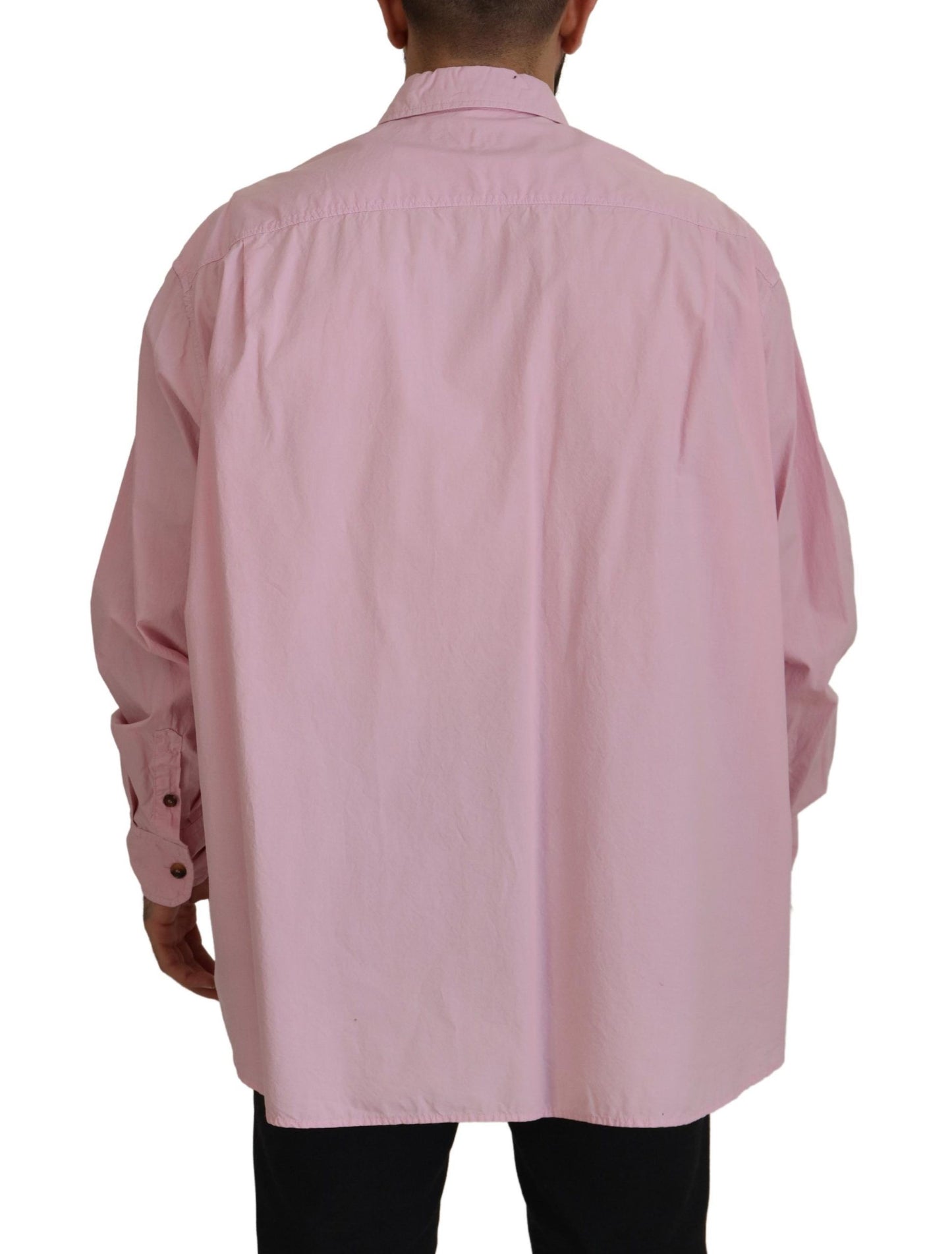 Chemise à manches longues, boutonnée, rose, décontractée de Dolce & Gabbana