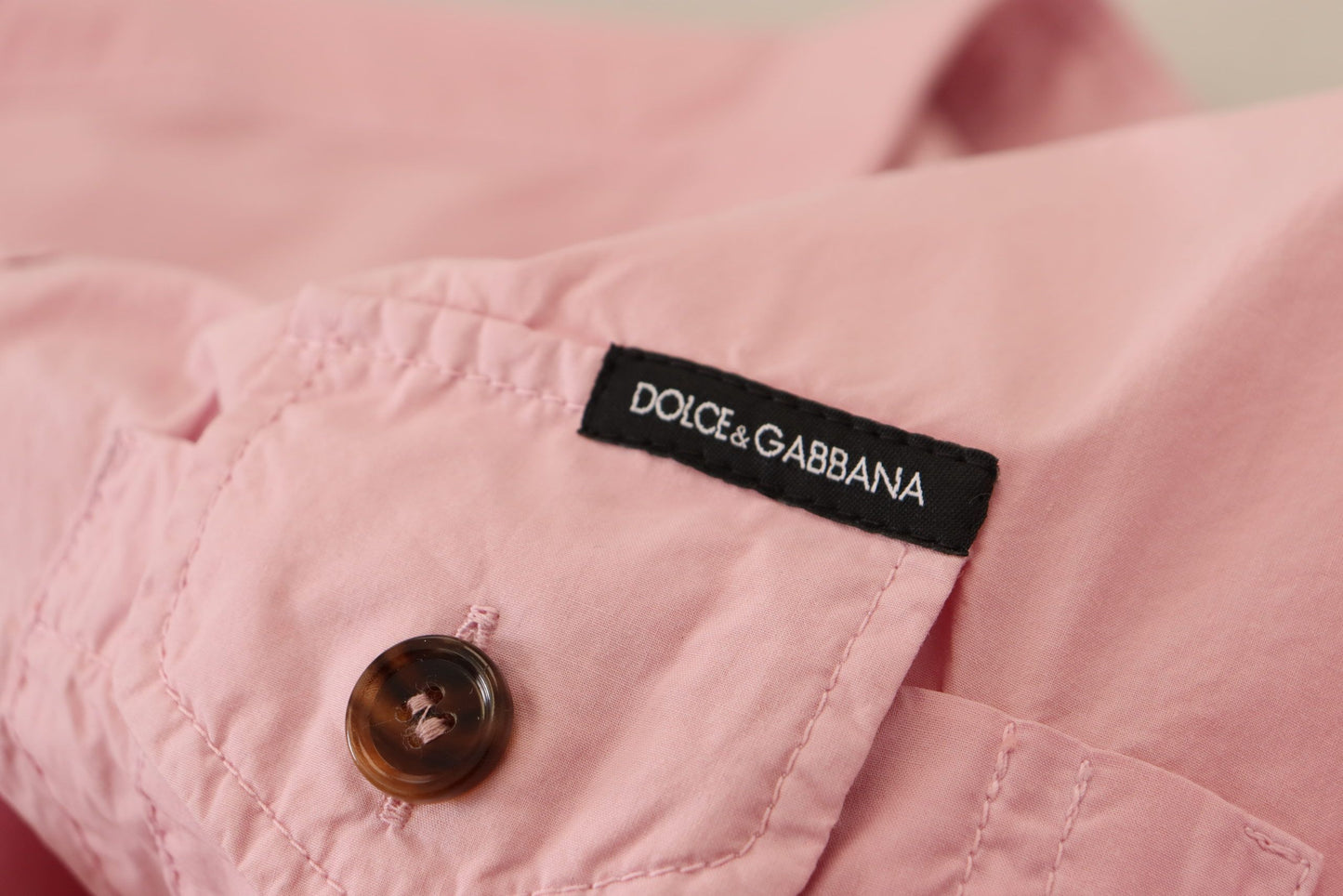 Chemise à manches longues, boutonnée, rose, décontractée de Dolce & Gabbana