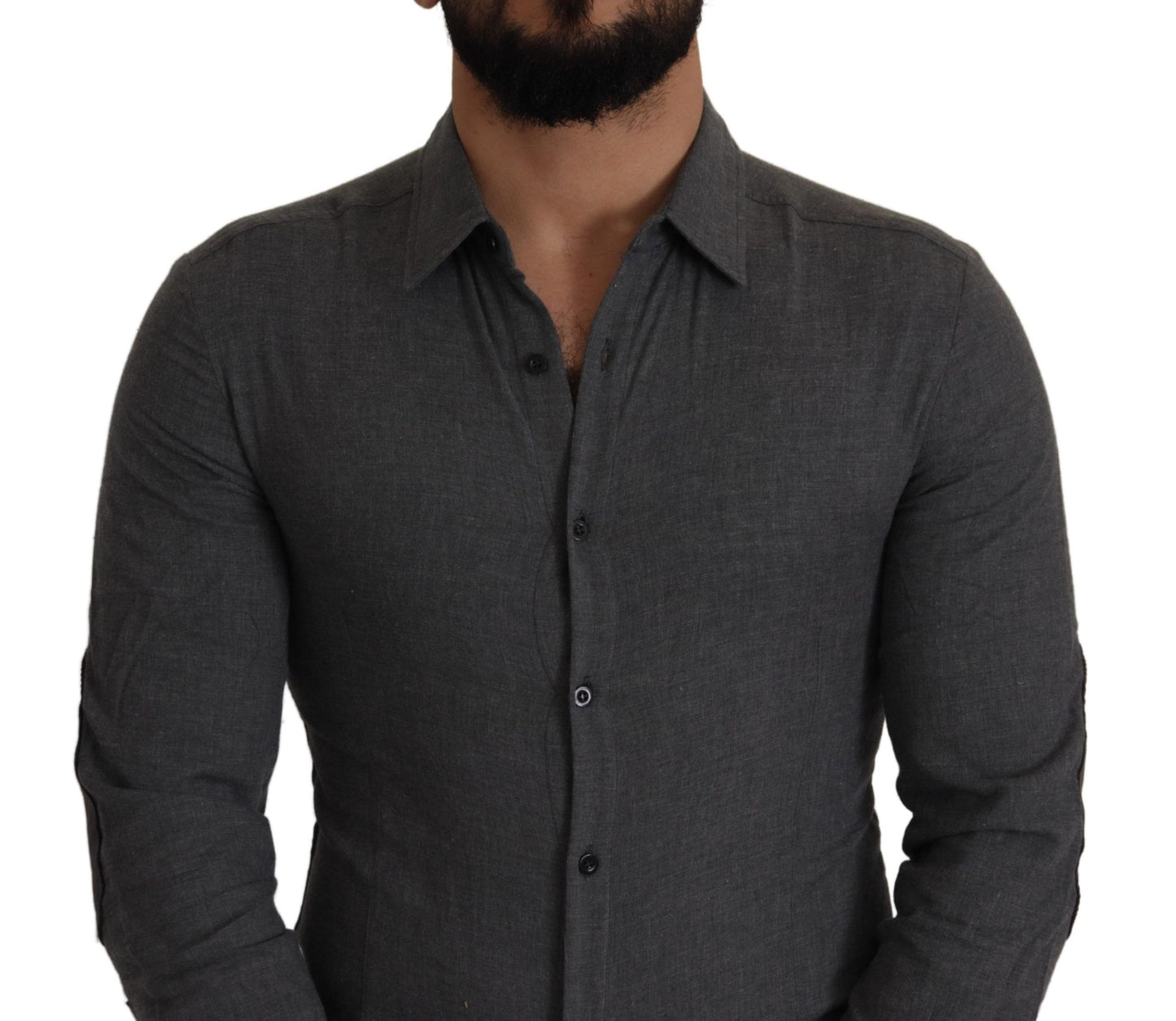 Chemise homme décontractée en coton gris foncé Costume National
