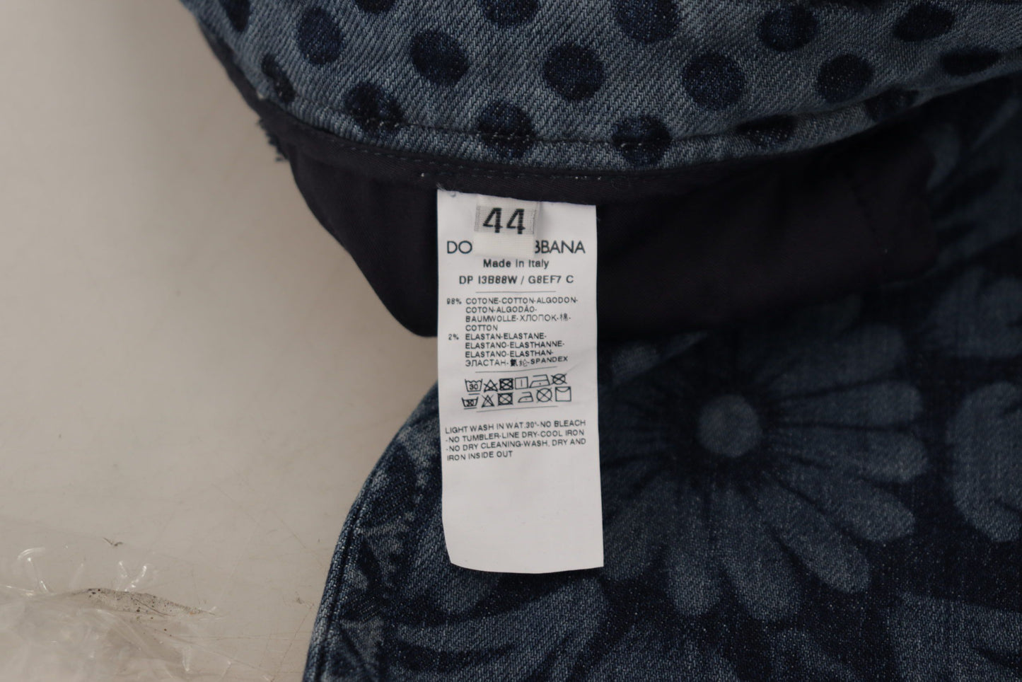 Dolce & Gabbana blauwe, bloemenprint, skinny jeans met hoge taille