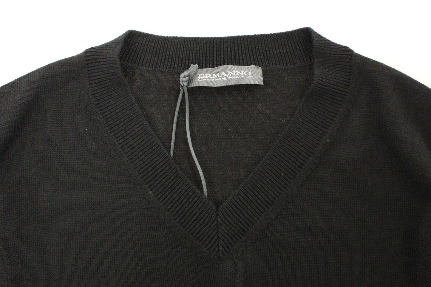 Ermanno Scervino V-hals trui van zwart wolmengsel