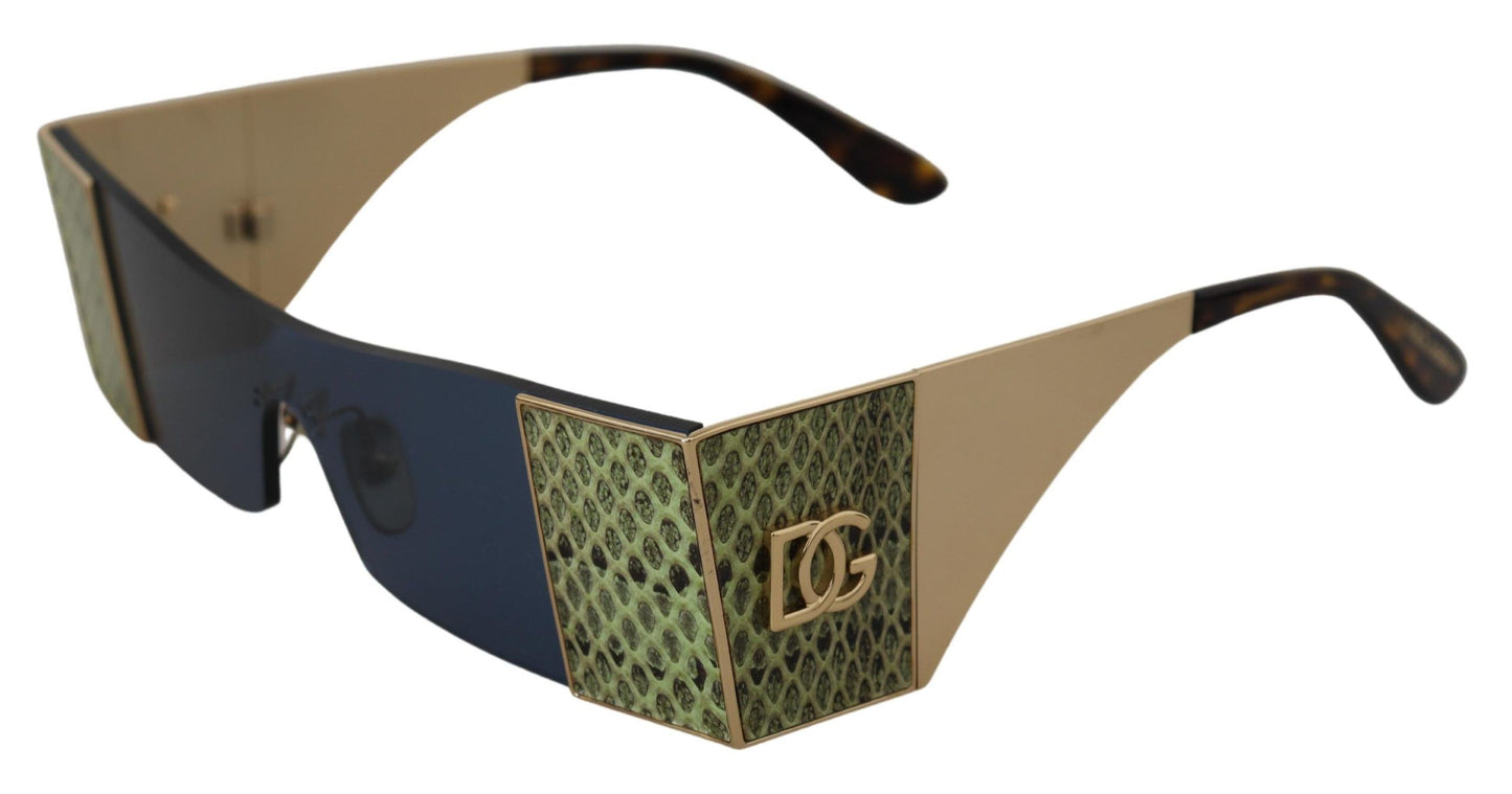 Lunettes de soleil rectangulaires Dolce & Gabbana en métal doré DG2263