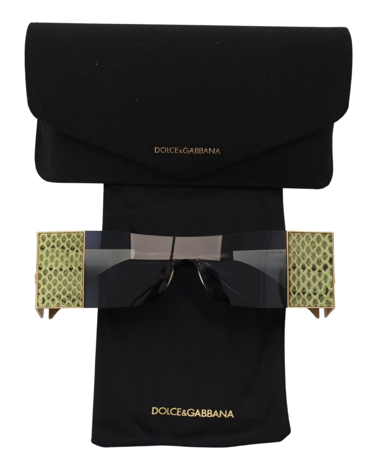 Lunettes de soleil rectangulaires Dolce & Gabbana en métal doré DG2263