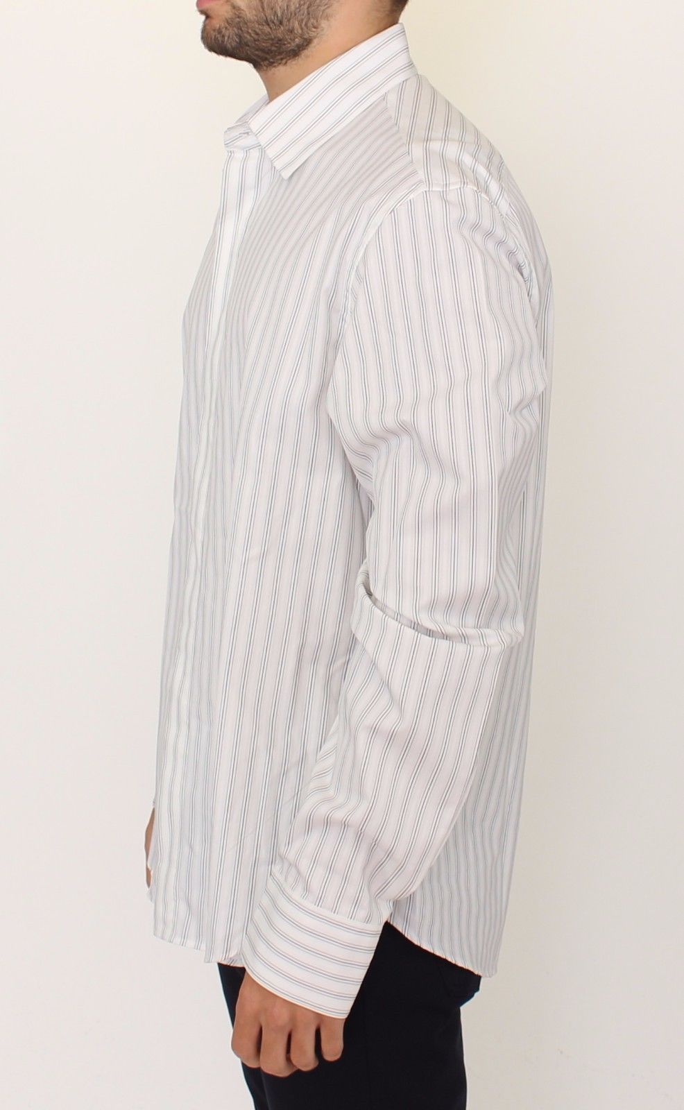 Chemise décontractée à rayures blanches et noires, coupe droite, Ermanno Scervino
