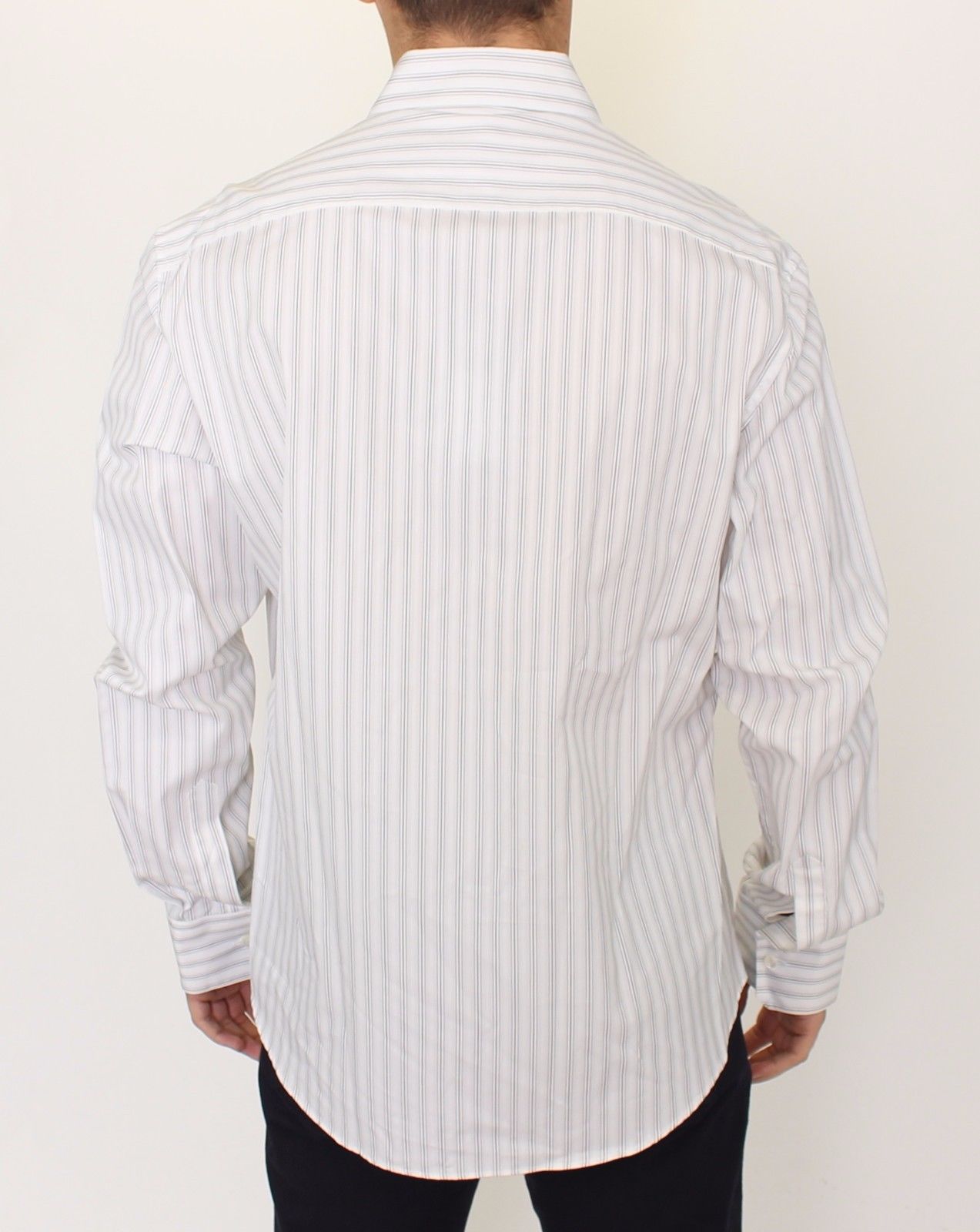 Chemise décontractée à rayures blanches et noires, coupe droite, Ermanno Scervino