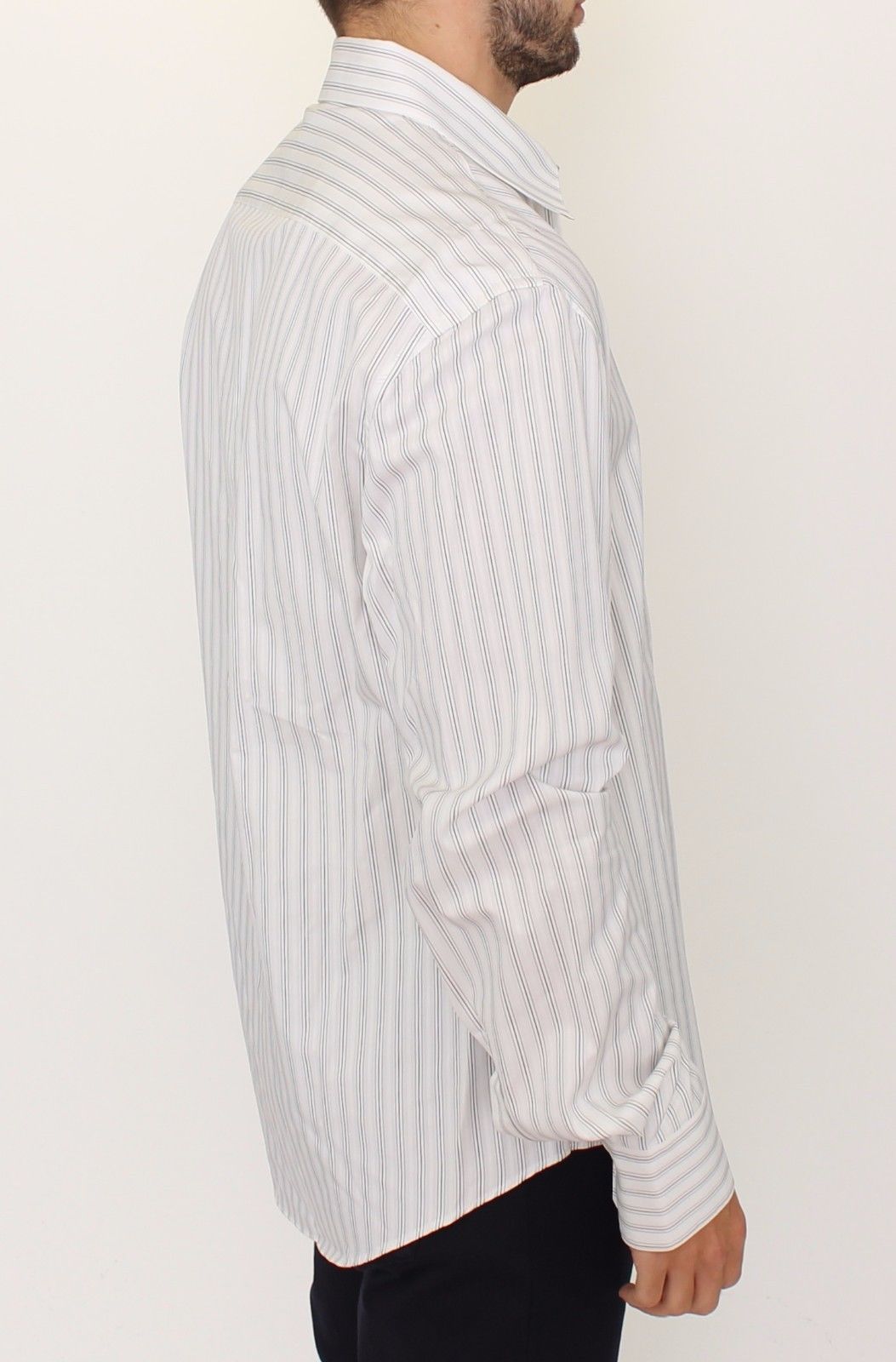 Chemise décontractée à rayures blanches et noires, coupe droite, Ermanno Scervino