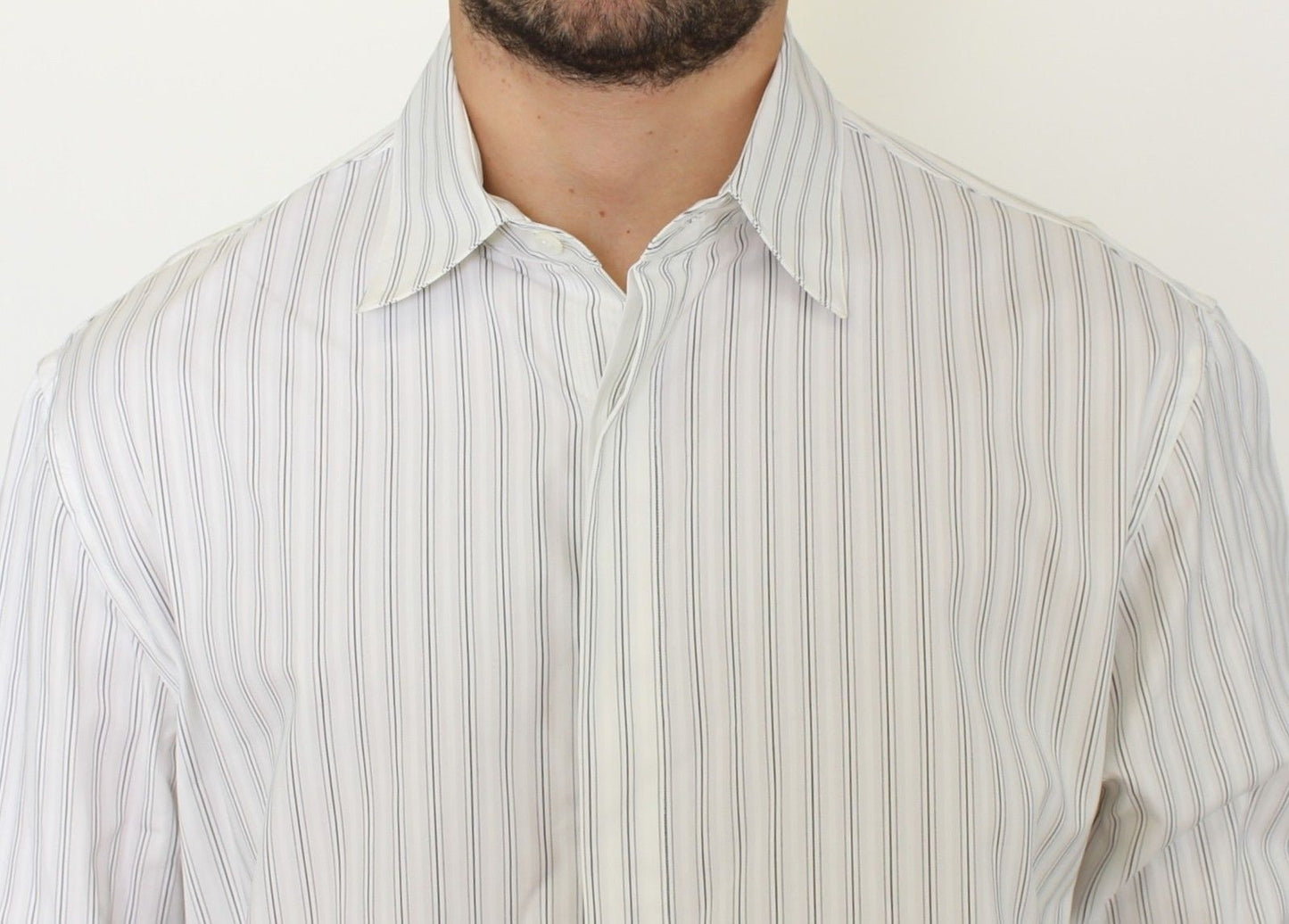 Chemise décontractée à rayures blanches et noires, coupe droite, Ermanno Scervino