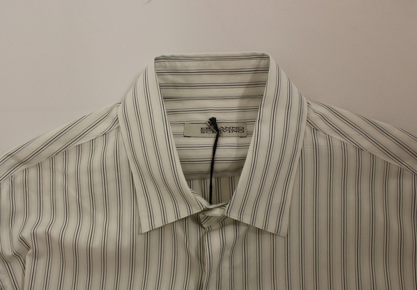 Chemise décontractée à rayures blanches et noires, coupe droite, Ermanno Scervino