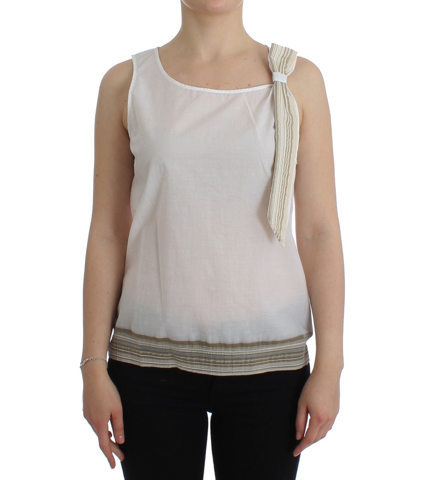 Haut blanc, chemisier, débardeur, sans manches, Ermanno Scervino