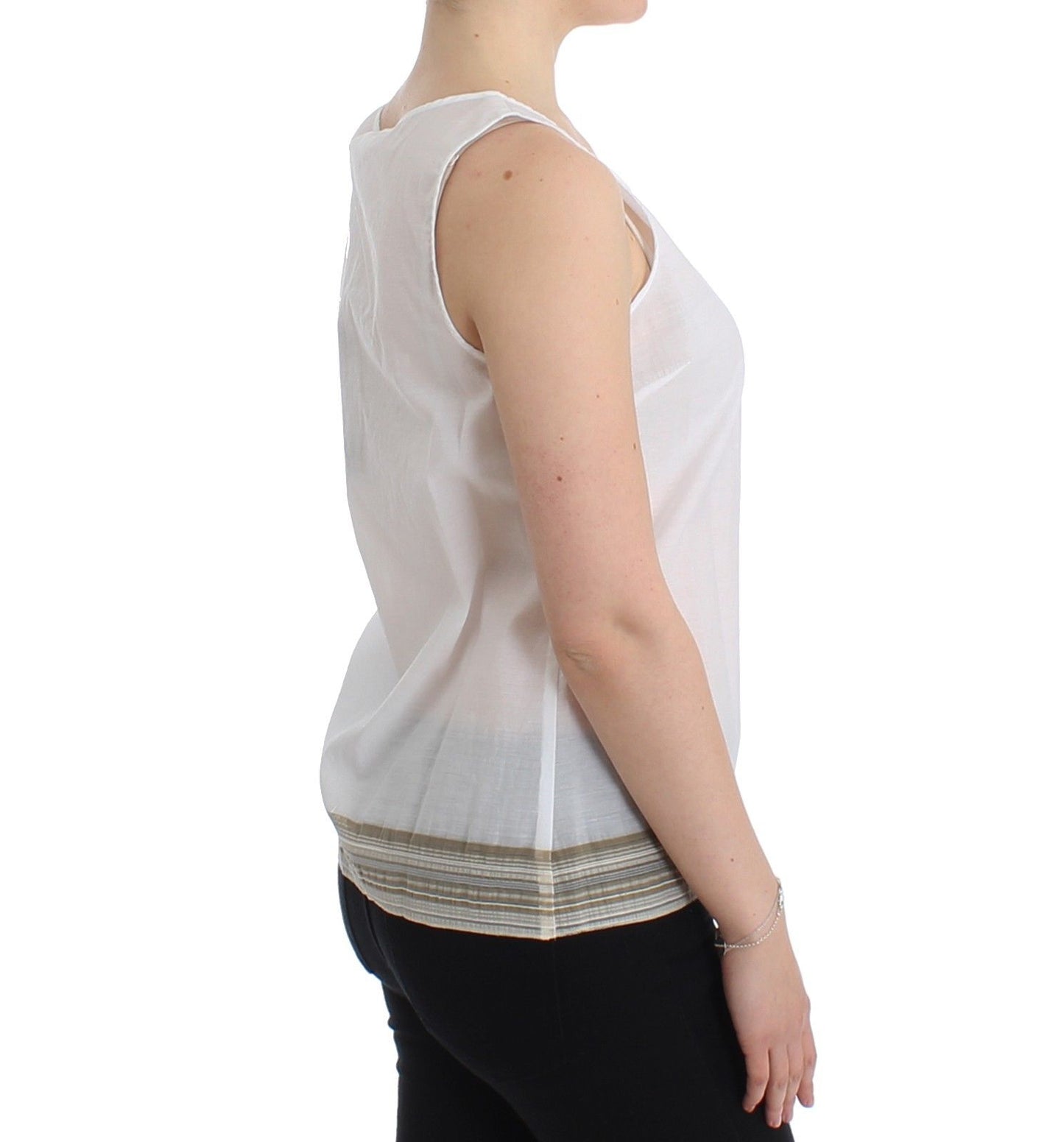Haut blanc, chemisier, débardeur, sans manches, Ermanno Scervino