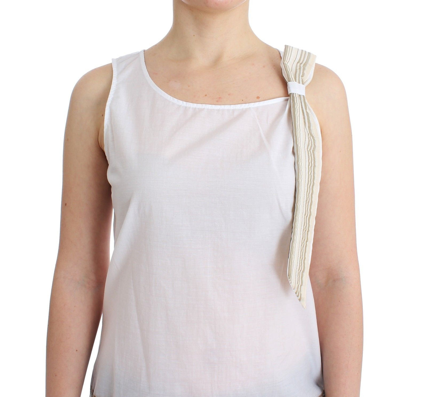 Haut blanc, chemisier, débardeur, sans manches, Ermanno Scervino