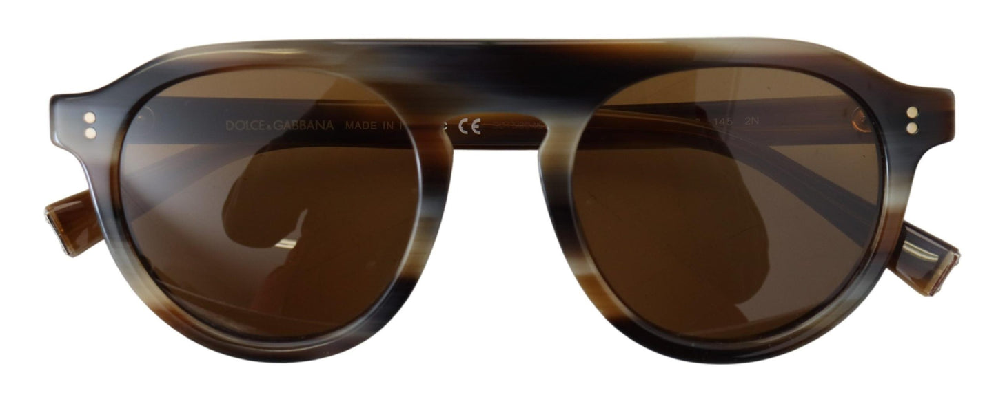 Lunettes de soleil ovales à monture intégrale Dolce & Gabbana DG4306, marron écaille de tortue