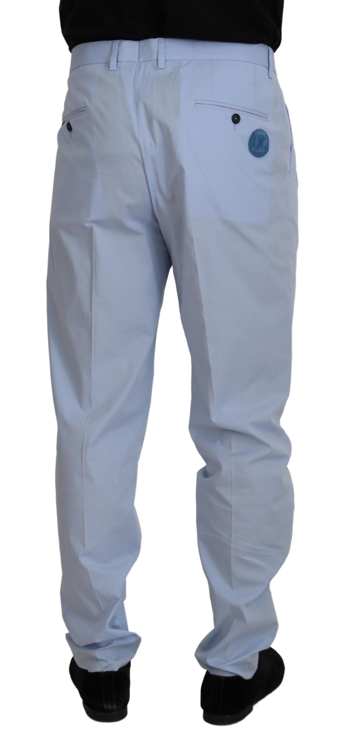 Pantalon chino en coton stretch bleu Dolce & Gabbana