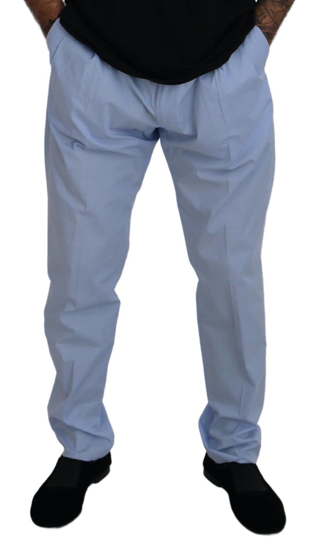 Pantalon chino en coton stretch bleu Dolce & Gabbana