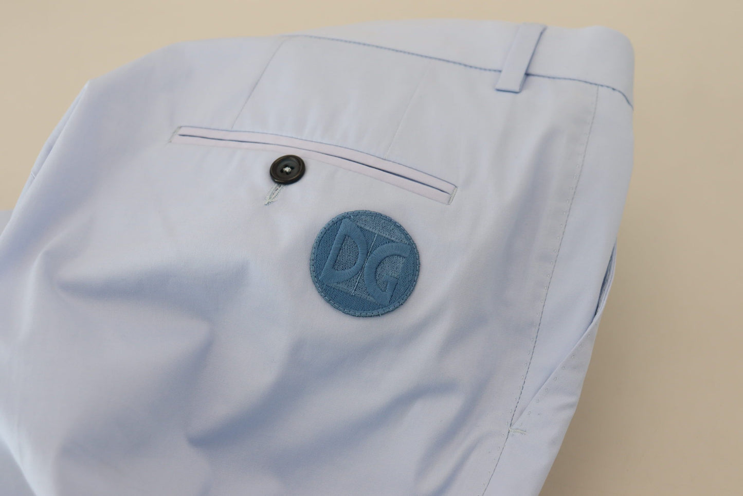 Pantalon chino en coton stretch bleu Dolce & Gabbana