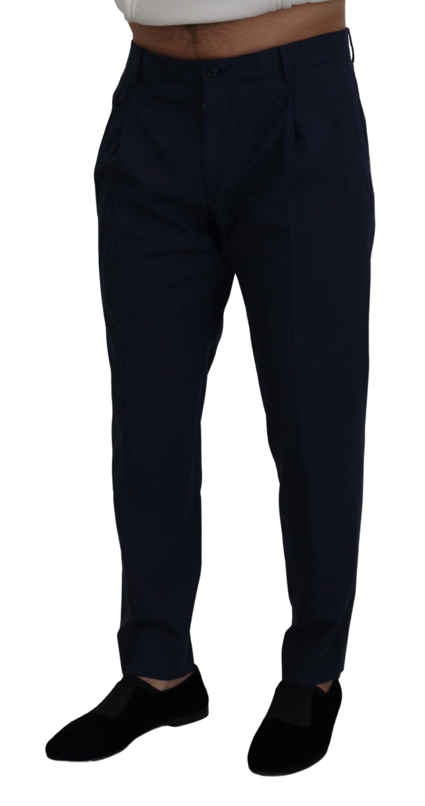 Pantalon chino slim en coton bleu Dolce & Gabbana