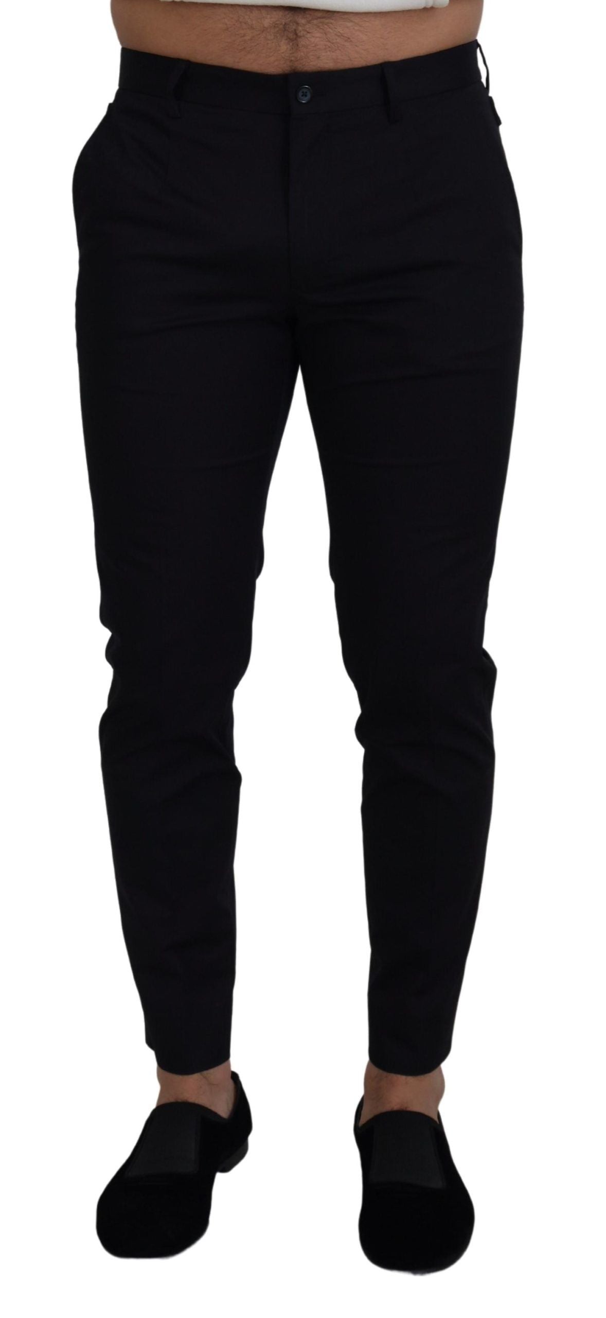 Pantalon chino slim en coton stretch bleu Dolce & Gabbana