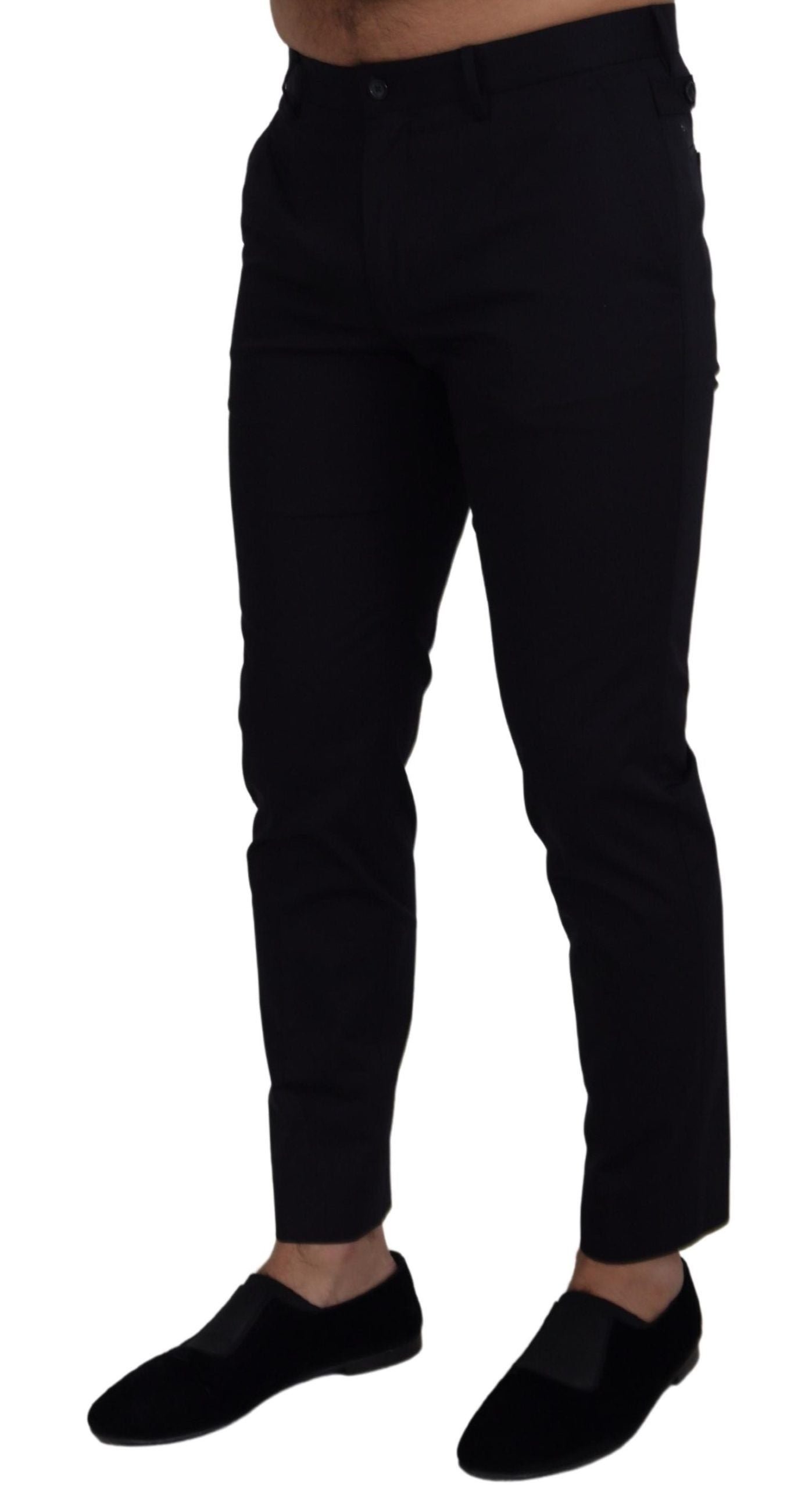 Pantalon chino slim en coton stretch bleu Dolce & Gabbana