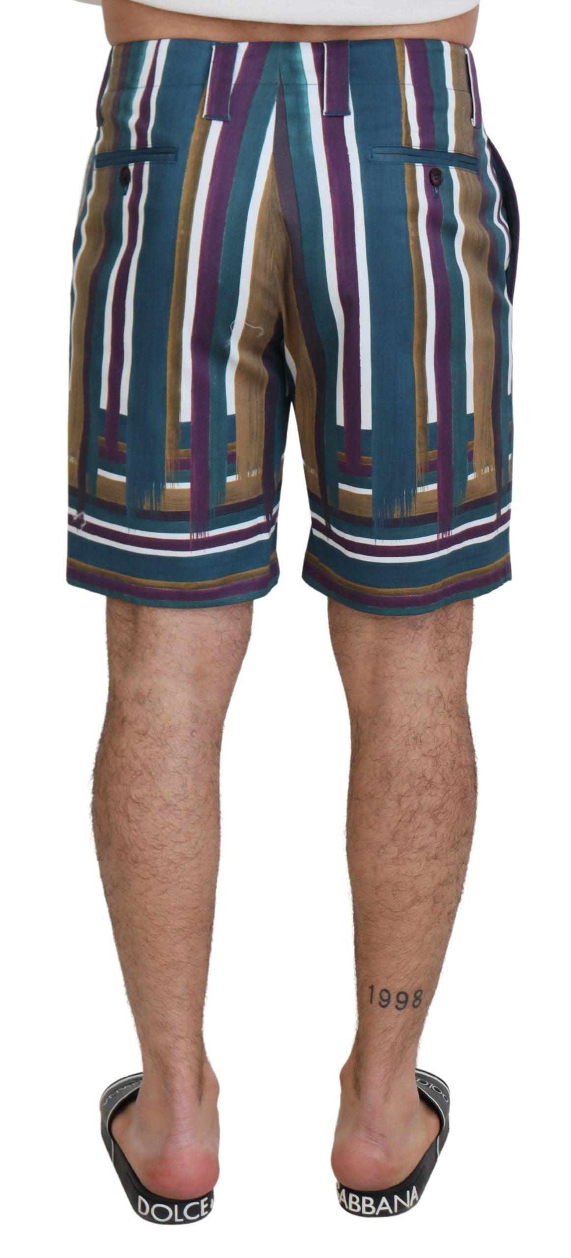 Short en coton extensible à rayures multicolores Dolce & Gabbana