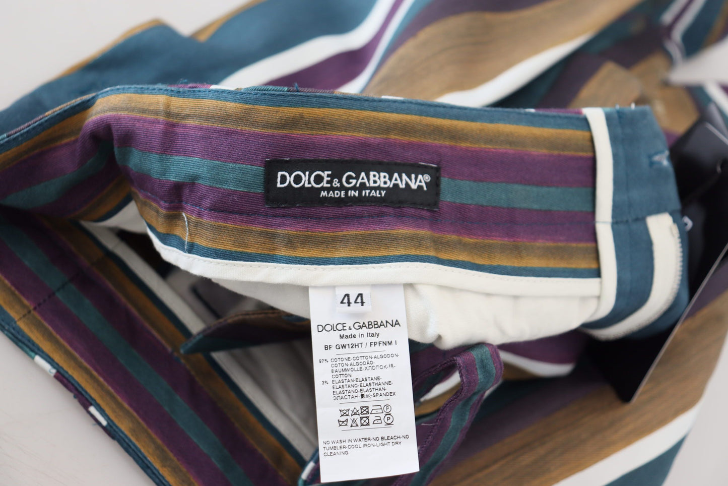 Short en coton extensible à rayures multicolores Dolce & Gabbana