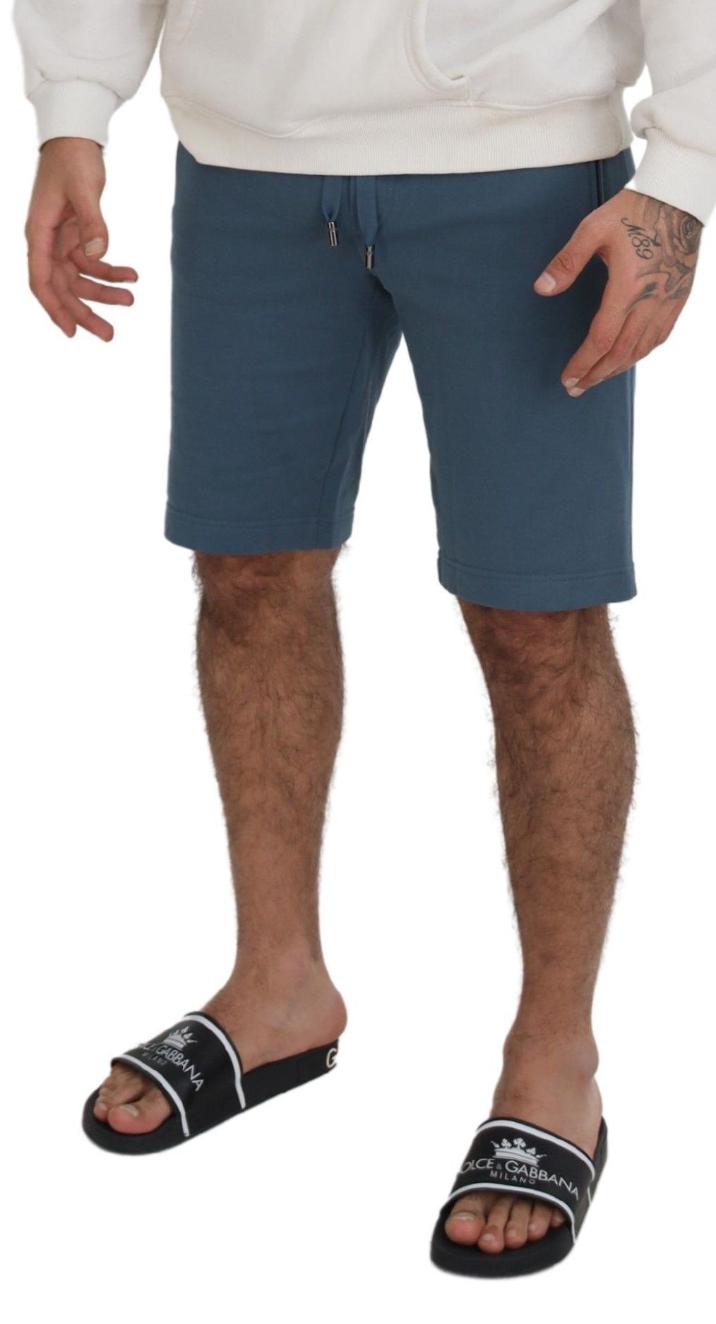 Shorts Bermuda décontractés pour homme en coton bleu Dolce & Gabbana