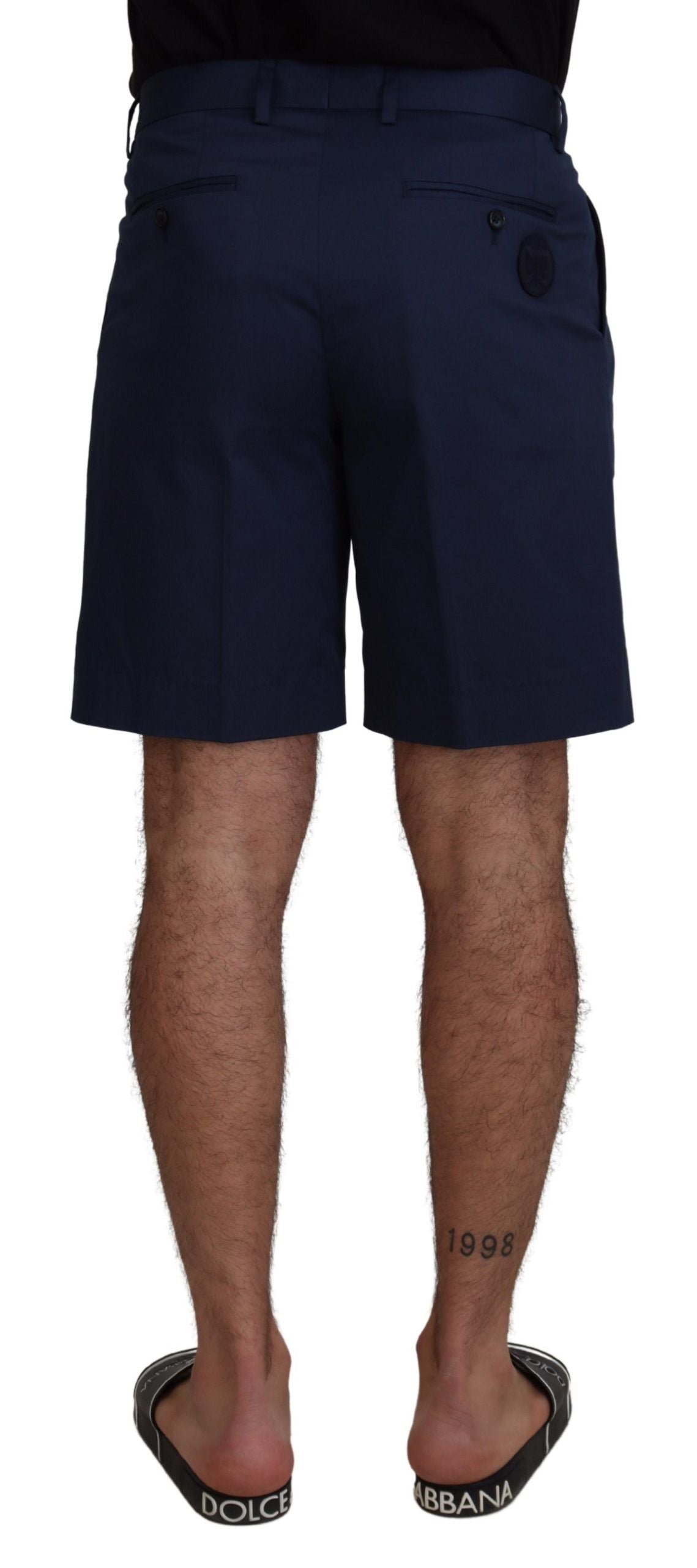 Shorts décontractés en coton extensible bleu chiné Dolce & Gabbana